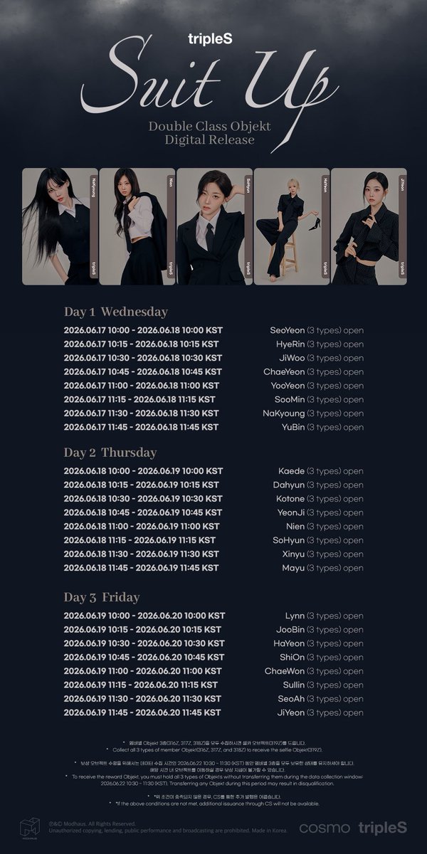 cherry_rryche's tweet photo. QUICK OBJEKT GA🤞🏻

🎁SUIT UP DCO SET OF YOUR CHOICE

WINNER：1

·FOLLOW
·LIKE &amp; RT
·COMMENT WITH PROOF

ENDS TOMORROW 6PM KST

#tripleS #트리플레스 https://t.co/Gowy0r9DpQ