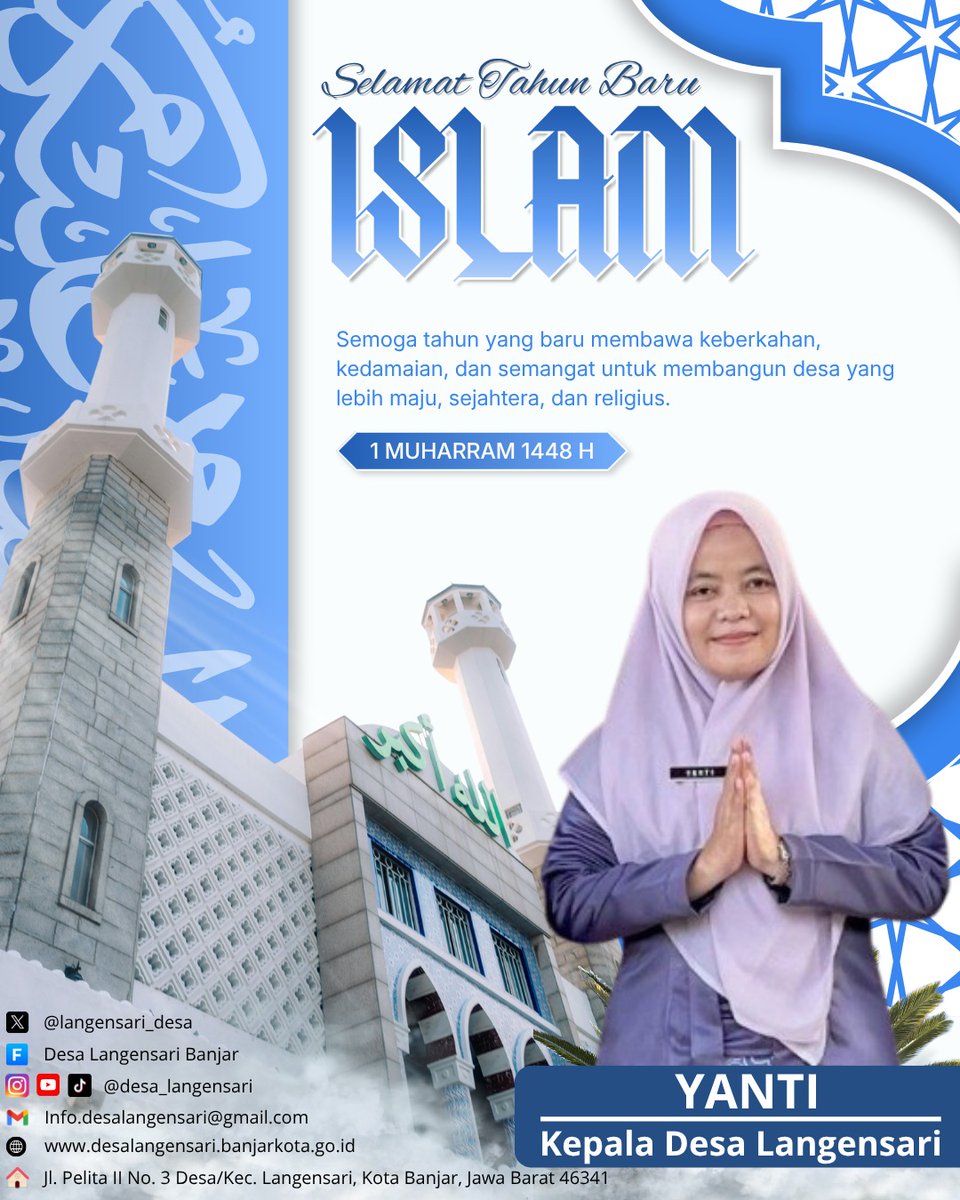 langensari_desa's tweet photo. Pemerintah Desa Langensari mengucapkan selamat memperingati Tahun Baru Islam 1 Muharram 1448 H/ 16 Juni 2026.
Semoga tahun yang baru membawa keberkahan, kedamaian dan semangat untuk membangun desa yang lebih maju, sejahtera dan religius, aamiin... https://t.co/rh2xeDH5VT