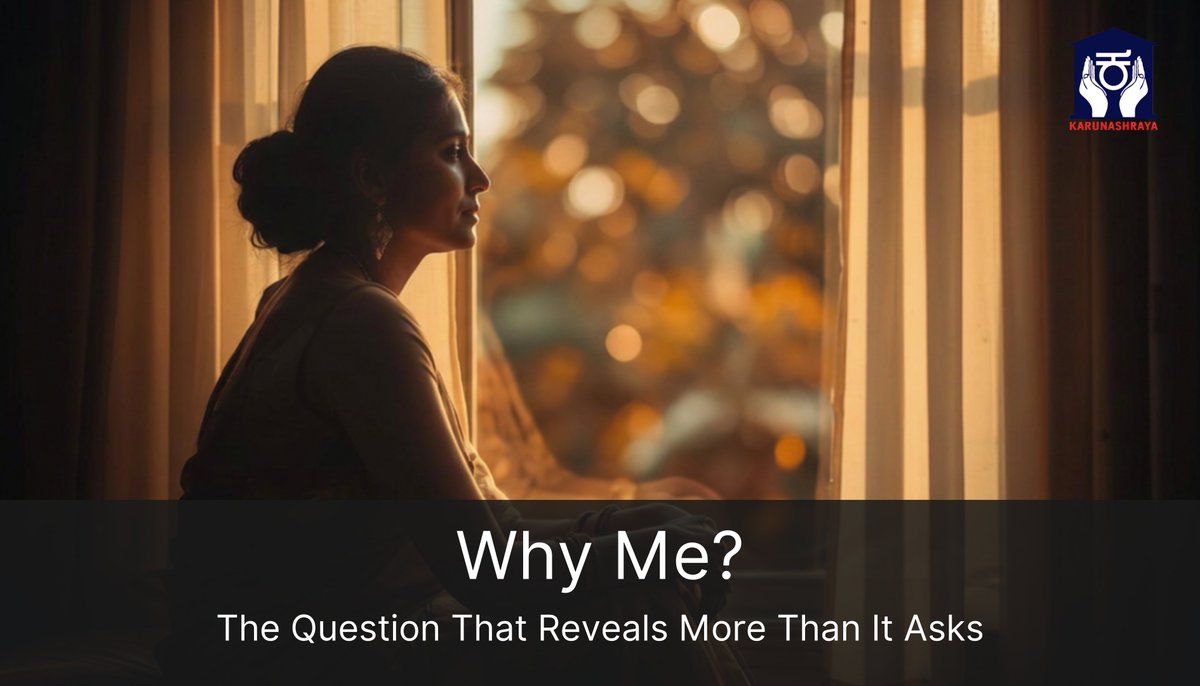 Karunashraya's tweet photo. "Why me?" — a question many of us ask in moments of grief, illness, and loss.

In this thoughtful blog, Karunashraya volunteer Shilpi Agrawal explores what lies behind this question and how we can find the courage to ask something different.

Read more: https://t.co/jNtHg4P1rq https://t.co/Kt0TlRSMXX