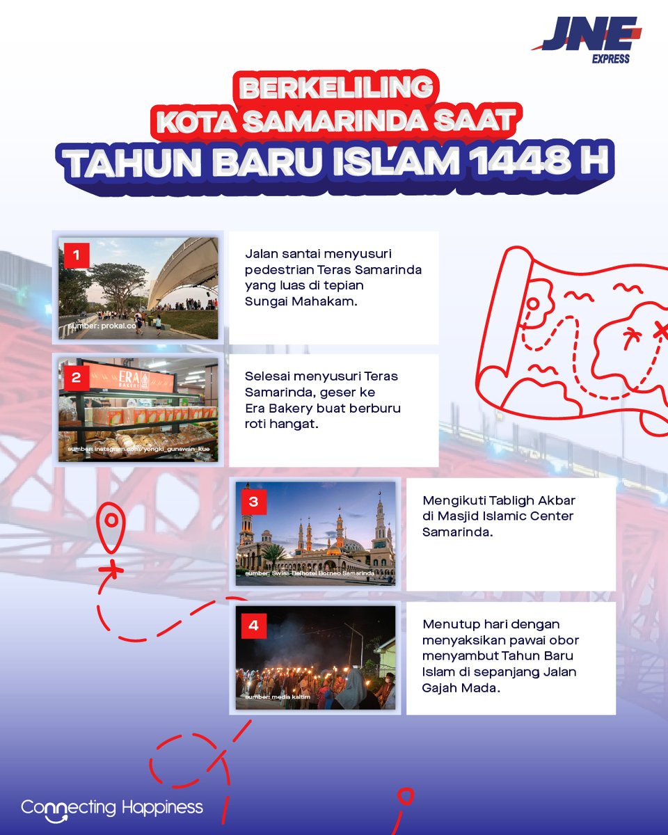 JNE_ID's tweet photo. Ada rencana menghabiskan libur Tahun Baru Islam di Samarinda? Yuk, ikuti #ArmadaJNE dari JNE Samarinda berkeliling spot wisata yang wajib dikunjungi saat liburan!

Selain spot liburan, Samarinda punya Sultan Musa, penyair berbakat yang karyanya sudah menembus kancah internasional lho!

Follow @jne_id untuk terus ikutan keliling Indonesia 🚚✨

#JNE #ConnectingHappiness #JNE35BergerakBersama #JNE35Tahun