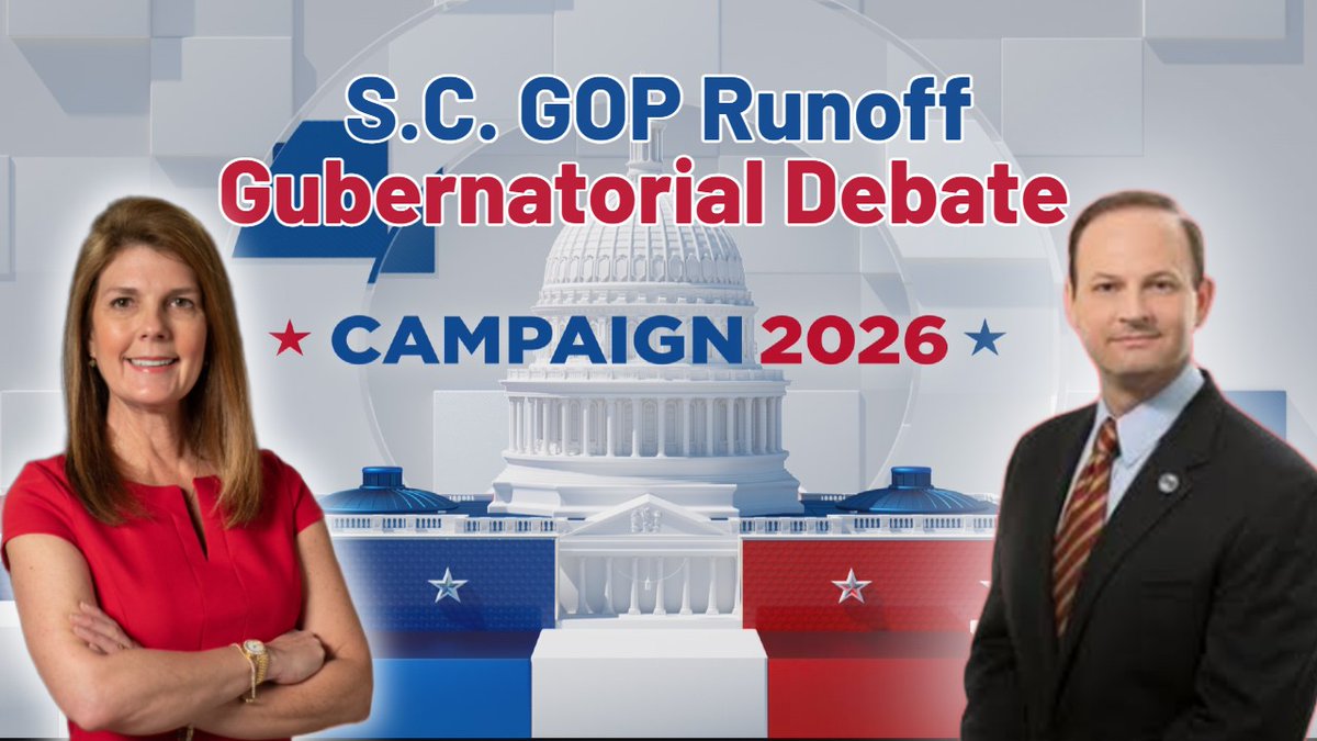 NickReaganLive5's tweet photo. Bookmark this link for the SC GOP runoff Gubernatorial debate tomorrow (Tuesday 6/16) at 7pm. Streaming everywhere, including YouTube. #chsnews #debate #scgop #runoff
https://t.co/5MCiylD2CX https://t.co/M6Qqlasz3p