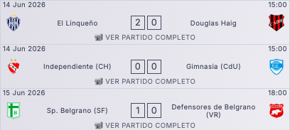 InteriorFut's tweet photo. 🏆🇦🇷 #FederalA 2⃣0⃣2⃣6⃣

📟 Fecha 13 - Resultados

📍Zona 1

⚽️@CAEL1915 2-0 @CADouglasHaig 

⚽️@Cai_chivilcoy 0-0 @GimnasiaCDelUof 

⚽️@ClubSpBelgrano 1-0 @defensoresvrllo https://t.co/fuSmsH75of