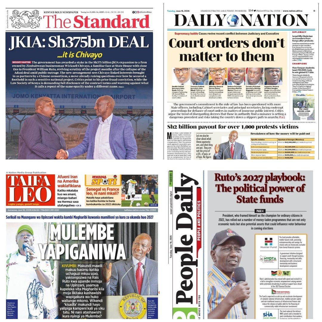RadioGenKe's tweet photo. Paper check: JKIA ~ Sh375 DEAL...it is Chivayo...
Read more: https://t.co/OBhNhJAfx0

#ThePeoplesBreakfast 
#HomeOfHardTruths https://t.co/kZ7BXIVBty