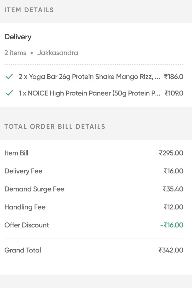 aryanseeker's tweet photo. @instamart_it  ab handling fees aur delivery fees me kya difference hai bhai 😓😓aur demand surge fees kya hai , so if a product demand is increasing I have to pay from my pocket , isnt this is good for you and the company why do I pay for this 🥲🥲? 
@jagograhakjago 
@nch1915 https://t.co/8xsYFsKAcc