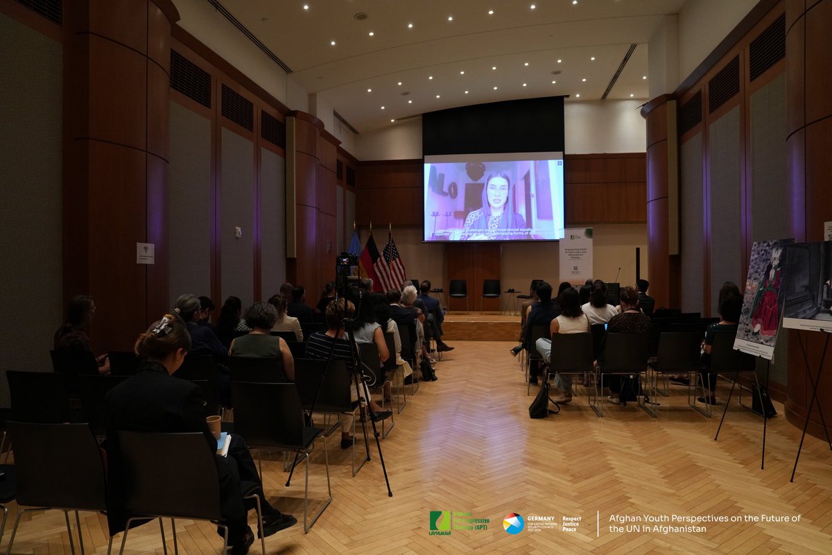 APTYouth's tweet photo. Thank you to everyone who joined us today for the Youth Dialogue on Afghan Youth Perspectives on the Future of the UN in Afghanistan.

We are grateful to our speakers, participants, partners, and supporters who helped make this important conversation possible. 1/3 https://t.co/tlIQDQcSgA