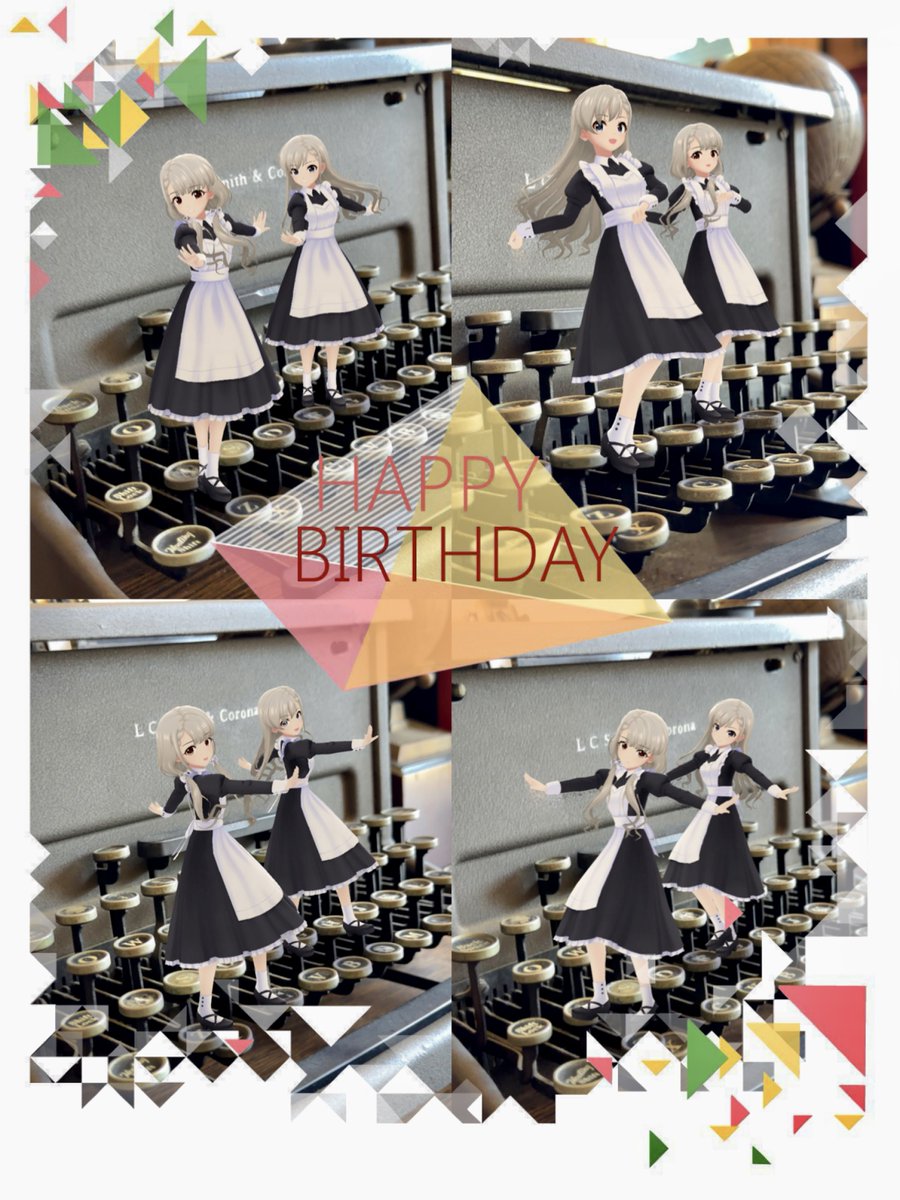 yellowknif3's tweet photo. はーなーおたおめ🎈🎈🎈
タイプライターの上で踊るmiroirです

#久川颯生誕祭2026 #久川凪生誕祭2026 #デレステAR https://t.co/ZV2NNGmOo4