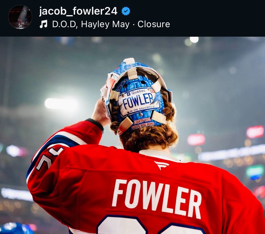 HabsOnReddit's tweet photo. Jacob Fowler on his IG:

“Grateful, Merci. 💙🤍❤️” https://t.co/fLWWpO9Awa