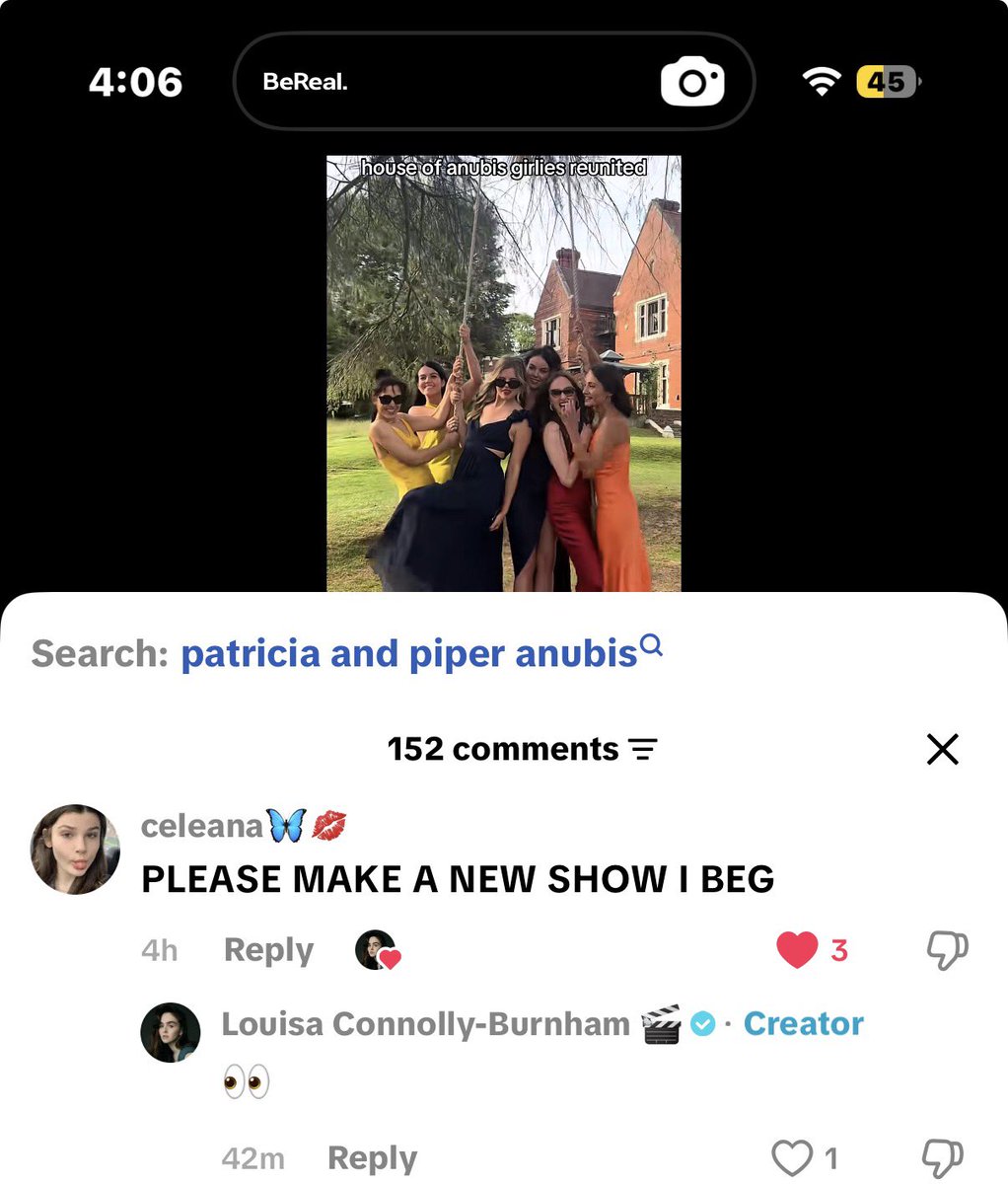 SibunaNews's tweet photo. Louisa Connolly-Burnham teases more information about the House of Anubis revival she previously teased about in May: 

-Possibly centered on Nina being the one who is missing this time around, an homage to Joy in Season 1. 
-The Anubis boys are most likely also involved. 
-Could potentially be a limited series instead of a movie or one off like the Christmas special.