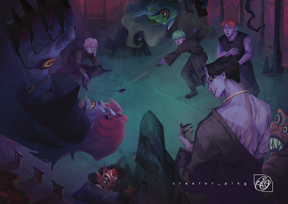 creator_ping's tweet photo. my illustration piece for saja boys zine https://t.co/kwpL63jMhr