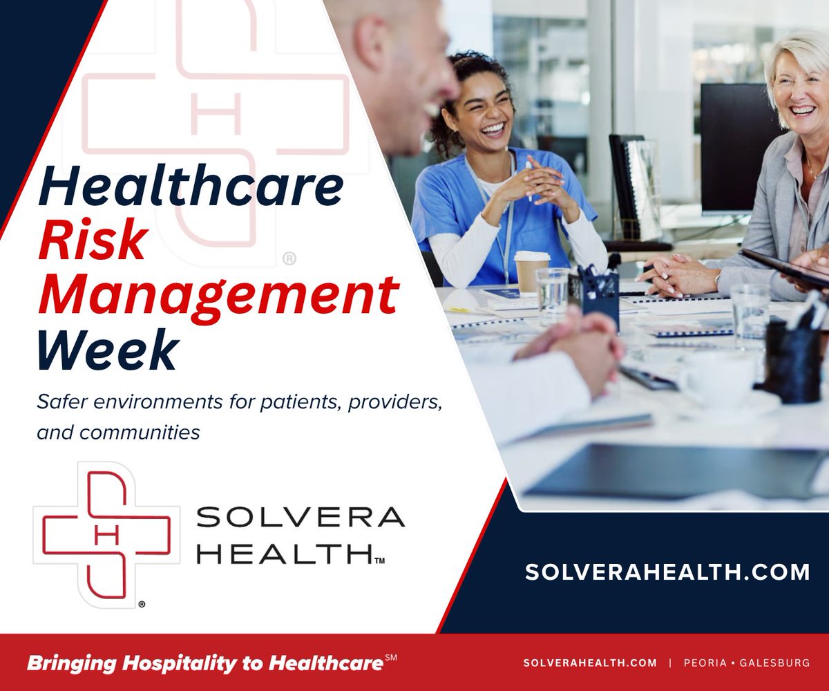 SolveraHealth's tweet photo. We recognize the dedicated professionals who work behind the scenes to strengthen patient safety, reduce risk, and support quality care across the healthcare industry. Thank you for your commitment, leadership, and the vital role you play. 

#HealthCareRiskManagementWeek https://t.co/51wzmnIcy6