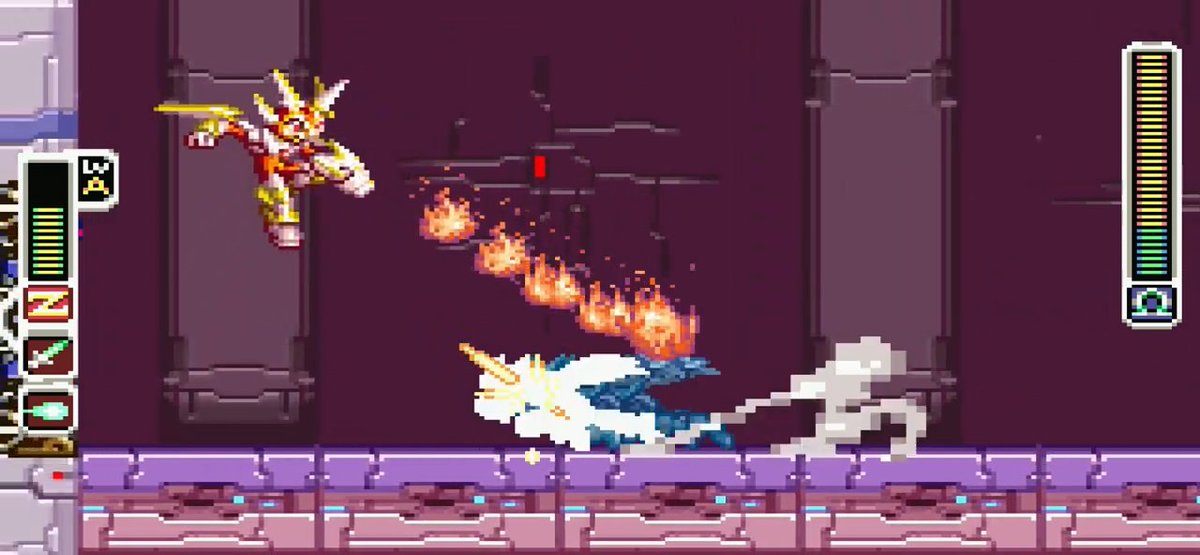 alan_not_allen's tweet photo. Took me too long to realize that Copy X's 'elemental shots' were supposed to be his versions of Fire Wave, Shotgun Ice, and Electric Spark from MMX1 https://t.co/jL08cMXzui
