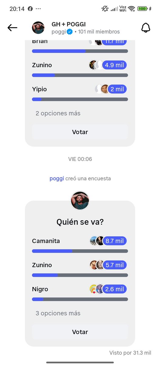 cloptop's tweet photo. Más allá de que las encuestas no influyen, están festejando que en la encuesta de Fefe IG  va por ZUNINO. Pero hay otras encuestas en INSTAGRAM INCLUSO CON MÁS VOTOS que van por CAMPANITA AL 9009.
No sean subestimativa de la gente 
#GRANHERMANO https://t.co/NwRLZko8yf