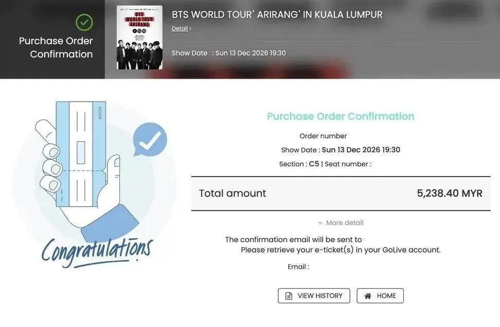 Sheeraw37's tweet photo. WTS
I am selling 3 tickets for BTS IN KUALA LUMPUR MALAYSIA 
CAT: VIP + SOUNDCHECK (C3)
Quantity: 3
Date: 13 Dec (Day 2)
RM1288
PM if interested
#BTSINKL🌍😎 #BTS_ARİRANG https://t.co/0pi8Kxv9pi