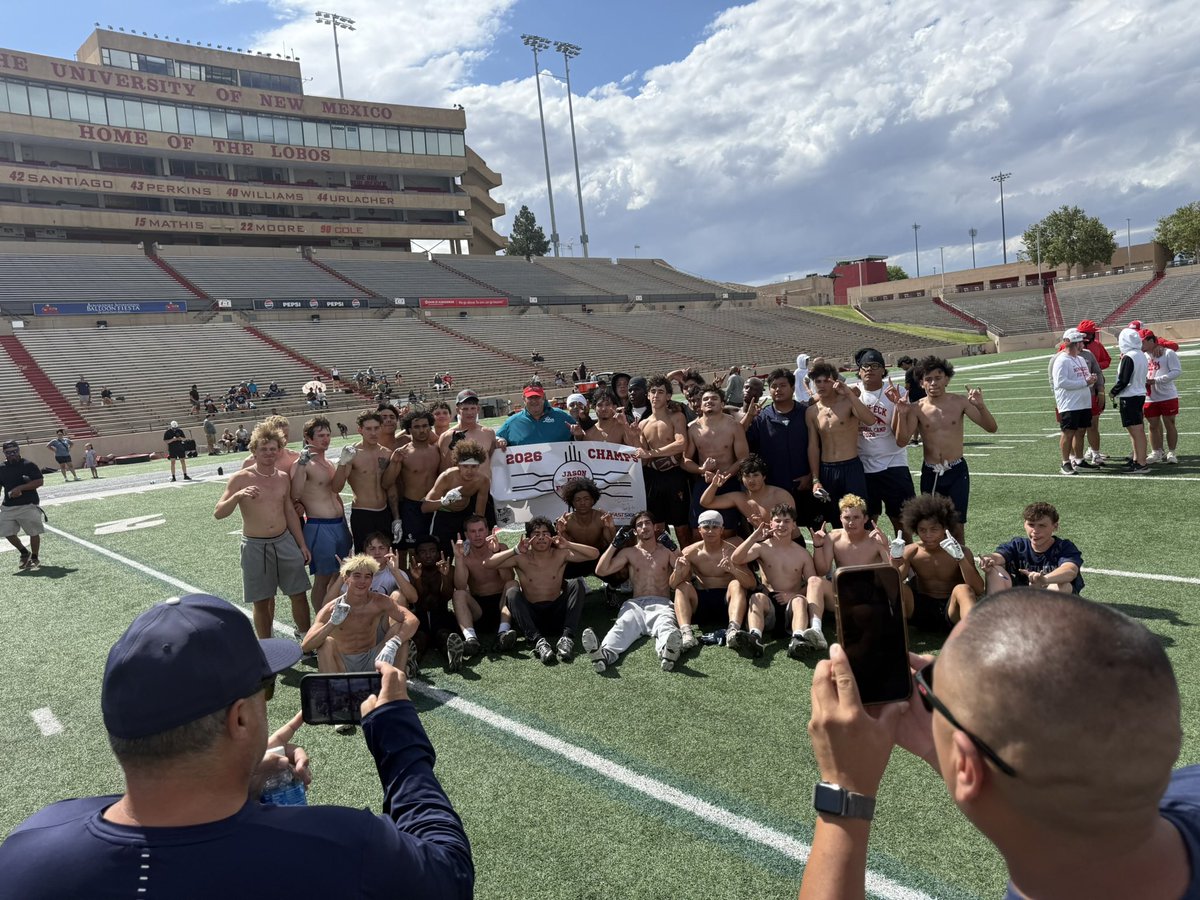 MontyMelen's tweet photo. Had an amazing time @UNMLoboFB 7on7 tournament. We went undefeated & got to take home that banner can’t wait to see what’s next for this team 🔵🏆
@PrepRedzoneNM @Coach_Eck @LukeSchleusner @DrewKaplanFB @CouchPSports @Coachrhud @thatchercoach @CoachB_Larson @coachapatterson @coach_bhickman @evan__greene @TimRoschmann @CanaanYarro @DGS_4ya @CoachYonBoone @BUFOOTBALL69 @coacholney @coachpjlondon @scout60735 @Beau_Davidson @CoachTwelveGage @CoachTaufaasau @Coach_Zeke34 @Cameron_Nellor @ArtBrilesENMU @nmpreps @CoachL_Anderson @LaCuevaFootball @DevynTWilliams @VaughnSaunders7 @jdylhathaway