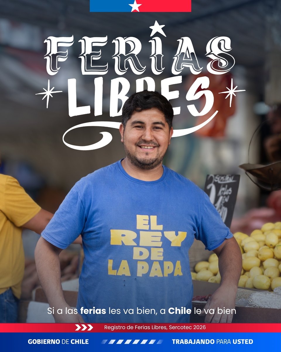 Sercotec_Chile's tweet photo. Porque la feria es el corazón de Chile 🍅postula a #FeriasLibres2026!

📅 Postula hasta el 15 de julio a las 15:00 horas en https://t.co/SF3yhoANm2 🙌 ¡Hagamos que tu feria brille más que nunca! 🍐 https://t.co/4biwt35gpO