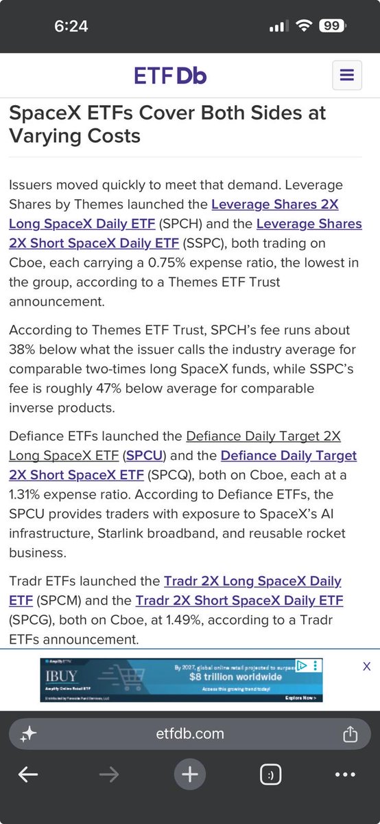 usasingh1's tweet photo. $SPCX 2x ETF launched @optionshawk https://t.co/CTmkVRsUEx