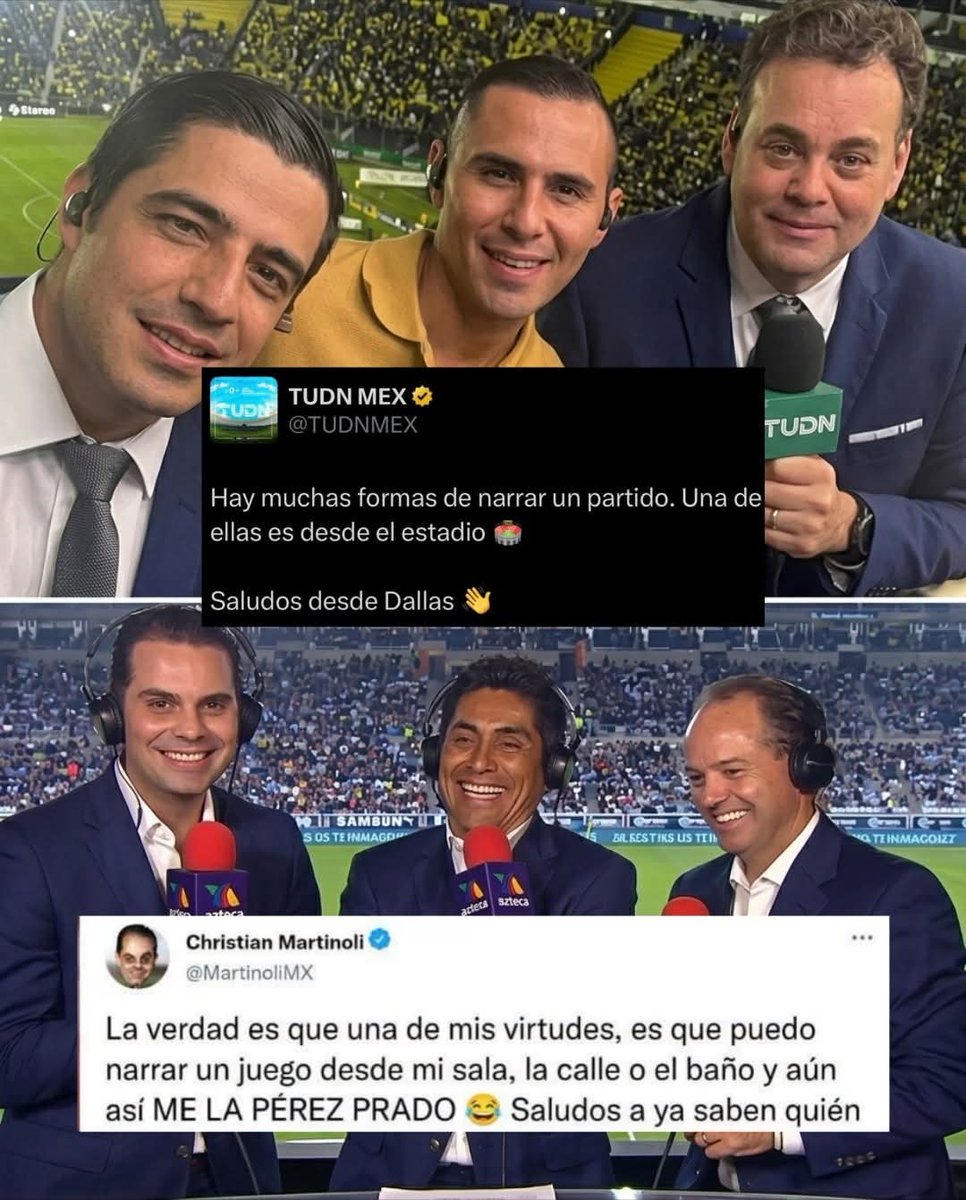 Elegido123_'s tweet photo. ¡Se están peleando los de TUDN y Martinoli 😱! https://t.co/LMqNoMuapg