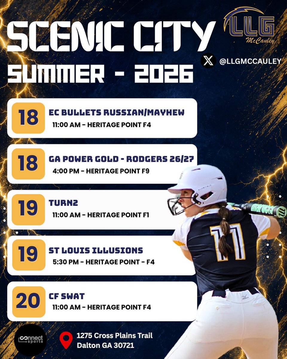 tarynjenkins_8's tweet photo. Scenic City Schedule! Lets Go! #LLG #lightitup #getstruck⚡️ #STRIKEFIRST https://t.co/5ArynRClCG