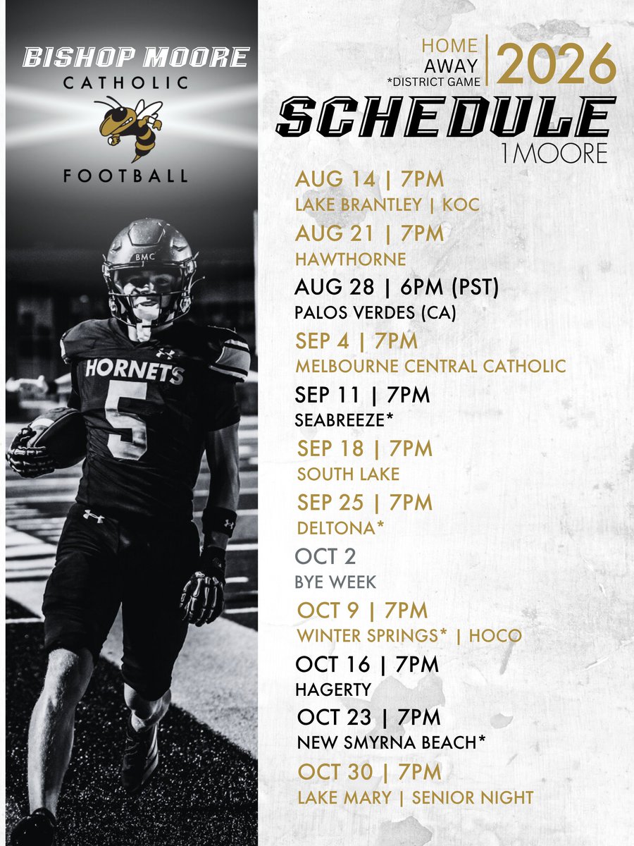 HornetFB_1MOORE's tweet photo. 🚨 SCHEDULE UPDATE 🚨  

Our Week 1 matchup against Orlando Christian Prep has been replaced. We will now host Hawthorne on Friday, August 21st, at 7:00 PM.  

Mark your calendars! Let’s pack the stands and start the season strong! https://t.co/OMJkXZlGT5