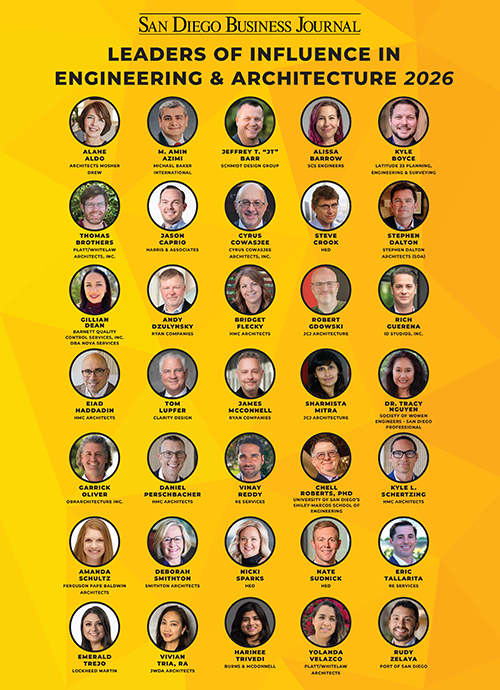 SDbusiness's tweet photo. Congratulations to our Leaders of Influence in Engineering &amp; Architecture! https://t.co/bidCjZCmUi