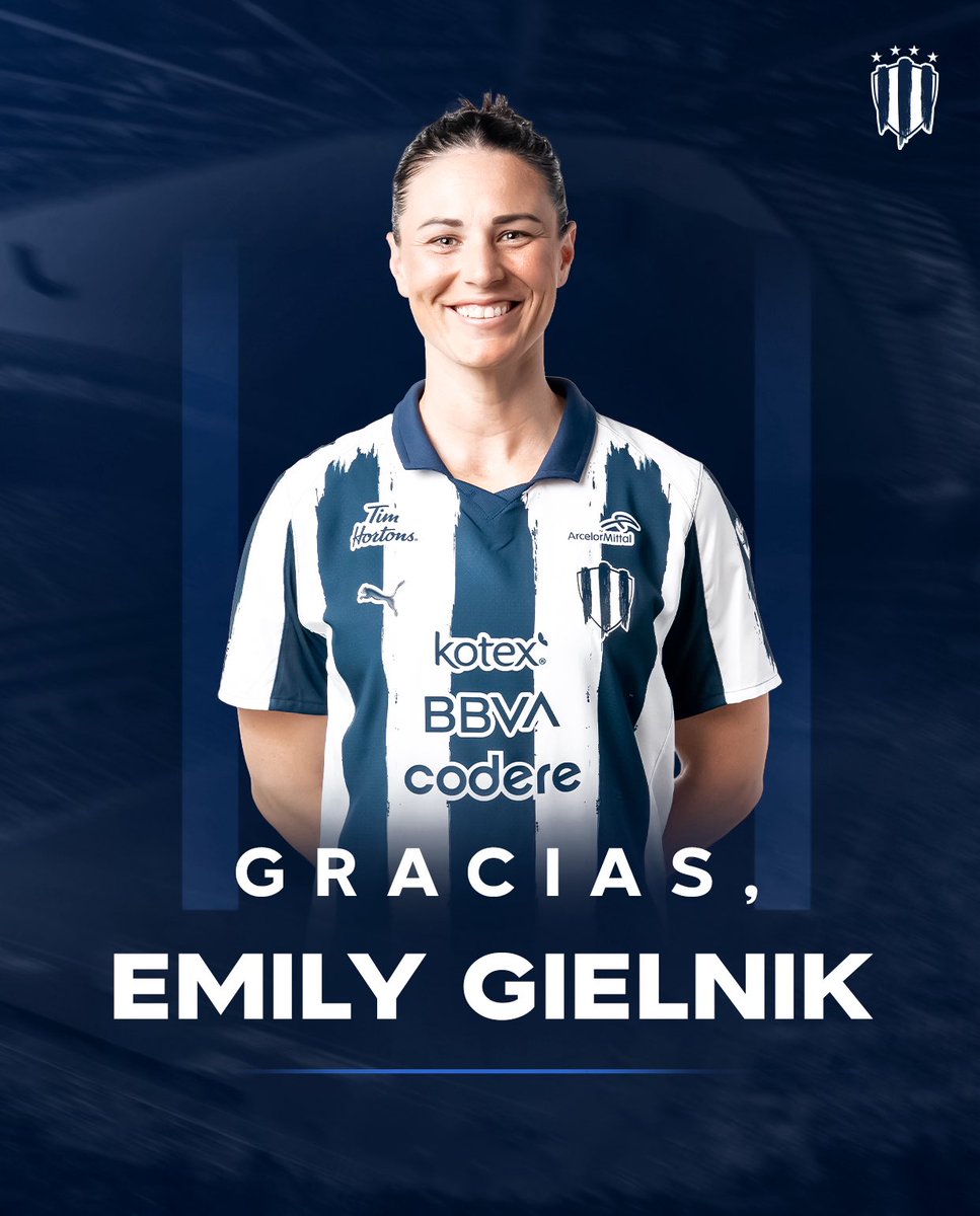 Rayadas's tweet photo. Gracias por tu compromiso y entrega a nuestros colores, Emily Gielnik. 💙🤍 

Te deseamos éxito #EnLaVidaYEnLaCancha. ⚽ https://t.co/NpxBdSFNtU