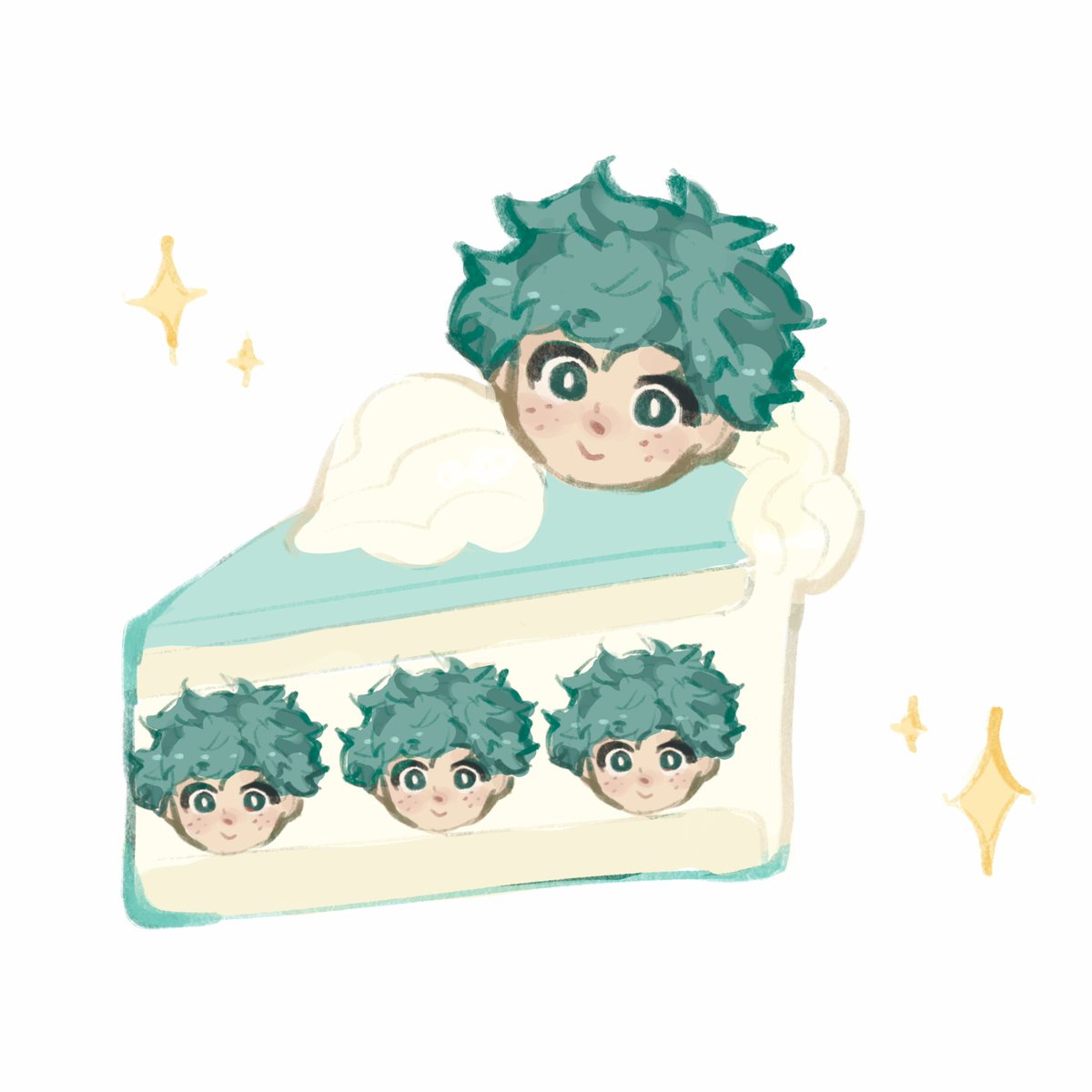 natsketchies's tweet photo. deku cake ✨ https://t.co/YF0pZYAVAt