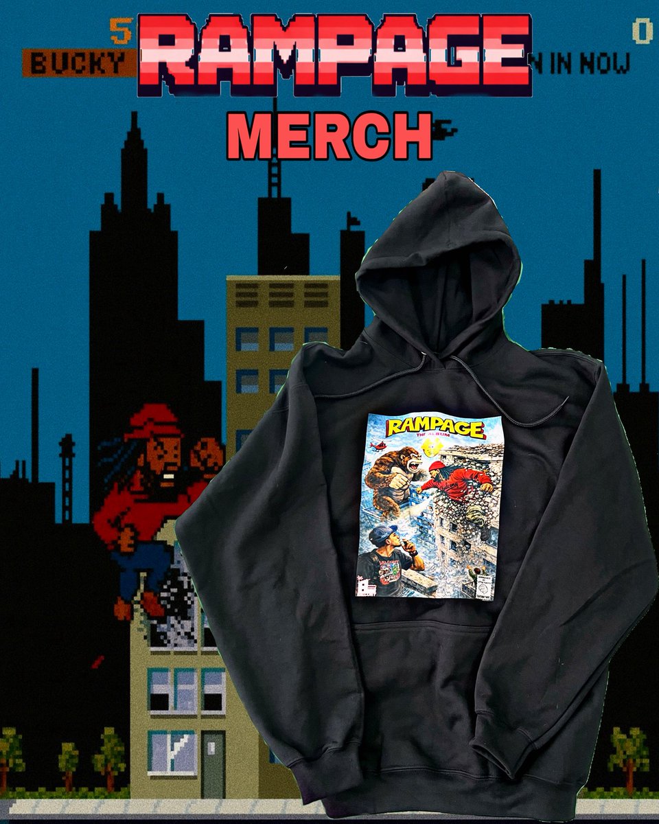 buckymalone703's tweet photo. “RAMPAGE” HOODIES ALSO AVAILABLE 🏢🔥 REPORT TO @ottobuddy THIS SUNDAY! DOORS OPEN 7PM https://t.co/iwWuoVUewr