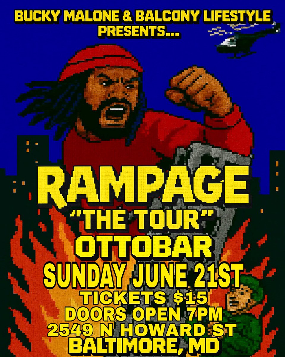 buckymalone703's tweet photo. “RAMPAGE” HOODIES ALSO AVAILABLE 🏢🔥 REPORT TO @ottobuddy THIS SUNDAY! DOORS OPEN 7PM https://t.co/iwWuoVUewr