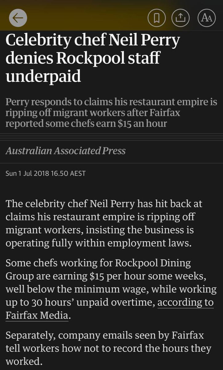 DebskiBebski's tweet photo. @IfindRetards I’m not surprised. 

Liars don’t usually notice when they are being lied to. 

Neil Perry, July 2018: I didn’t underpay migrant workers. 

Neil Perry October 2018: Backpays workers $1.6M. https://t.co/oMdTfjfrVX