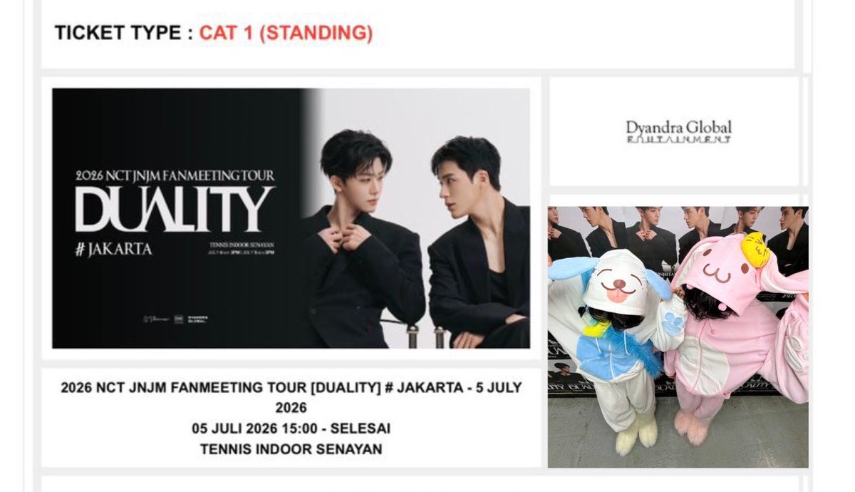 Aoutreize's tweet photo. wtt want to trade ticket fanmeeting nct jnjm jkt

Have: cat 1 day 2 (wv presale)
Want: cat 2/cat 3 day 2 

trade di hari tuker tiket pas udah jadi wb https://t.co/gadhXmGyH4