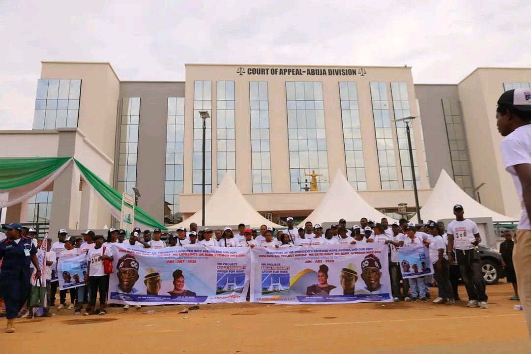 GovWike's tweet photo. In continuation of the commissioning of projects in the FCT, a new state-of-the-art Court of Appeal, Abuja Division Building was commissioned yesterday, by the Vice President, Senator Kashim Shettima, GCON, who represented President Bola Ahmed Tinubu, GCFR.

The President described the facility as a bold statement of his administration's Renewed Hope Agenda towards providing a befitting home for the rule of law. 

For us, provision of a comfortable, modern environment for judges is critically important to the sustenance of the independence and integrity of the judiciary.

Today too, we will hand over the Quarters for the Court of Appeal Judges in Abuja, and also flag-off the construction of new Quarters for the Industrial Court and Code of Conduct Tribunal judges.