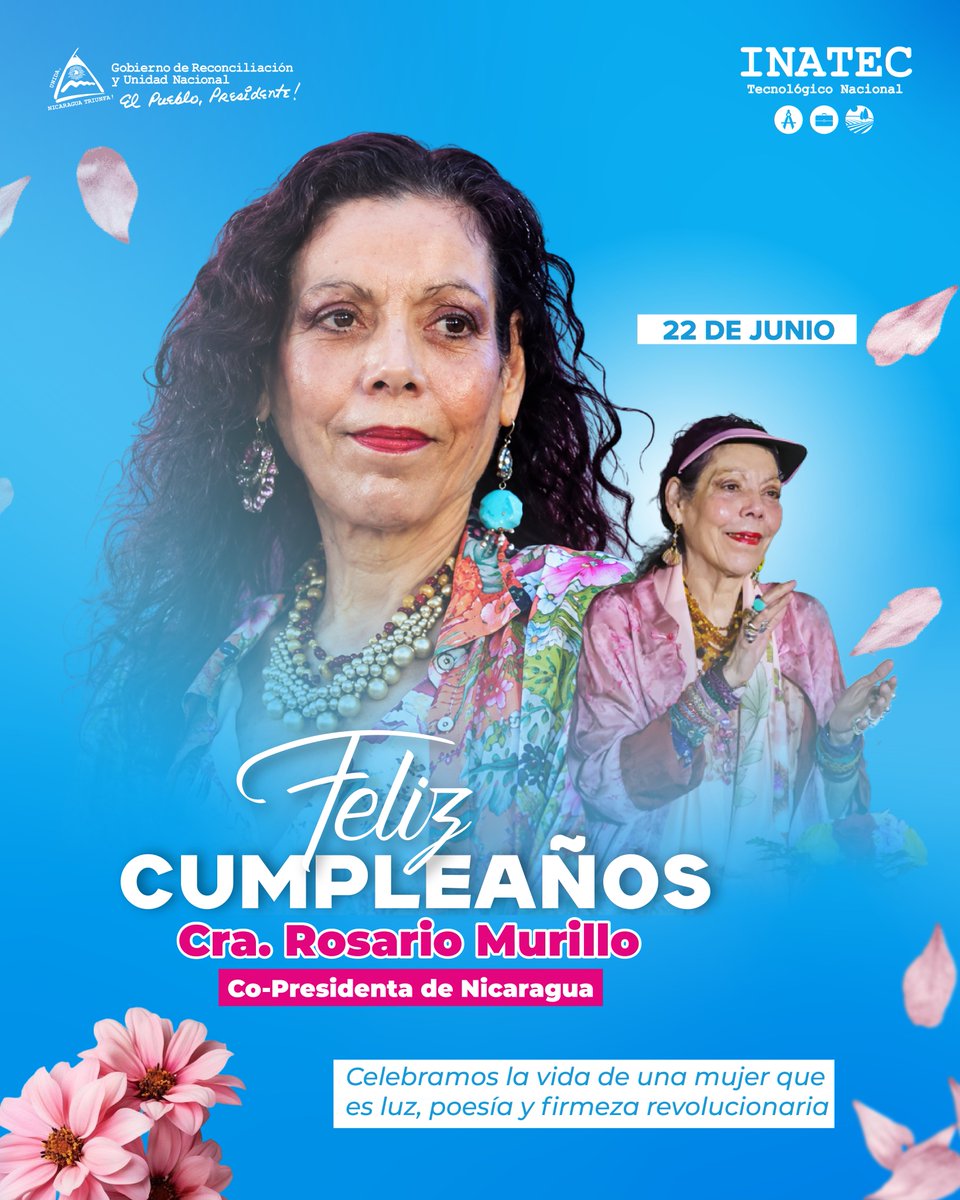 TecNacional's tweet photo. 🎉🎂 𝐅𝐞𝐥𝐢𝐳 𝐜𝐮𝐦𝐩𝐥𝐞𝐚𝐧̃𝐨𝐬, 𝐂𝐨𝐦𝐩𝐚𝐧̃𝐞𝐫𝐚 𝐑𝐨𝐬𝐚𝐫𝐢𝐨 𝐌𝐮𝐫𝐢𝐥𝐥𝐨, 𝐂𝐨𝐩𝐫𝐞𝐬𝐢𝐝𝐞𝐧𝐭𝐚 𝐝𝐞 𝐍𝐢𝐜𝐚𝐫𝐚𝐠𝐮𝐚. 
✨ Hoy reconocemos su entrega, compromiso y dedicación al servicio de las familias nicaragüenses. https://t.co/tBEdwaVuiH