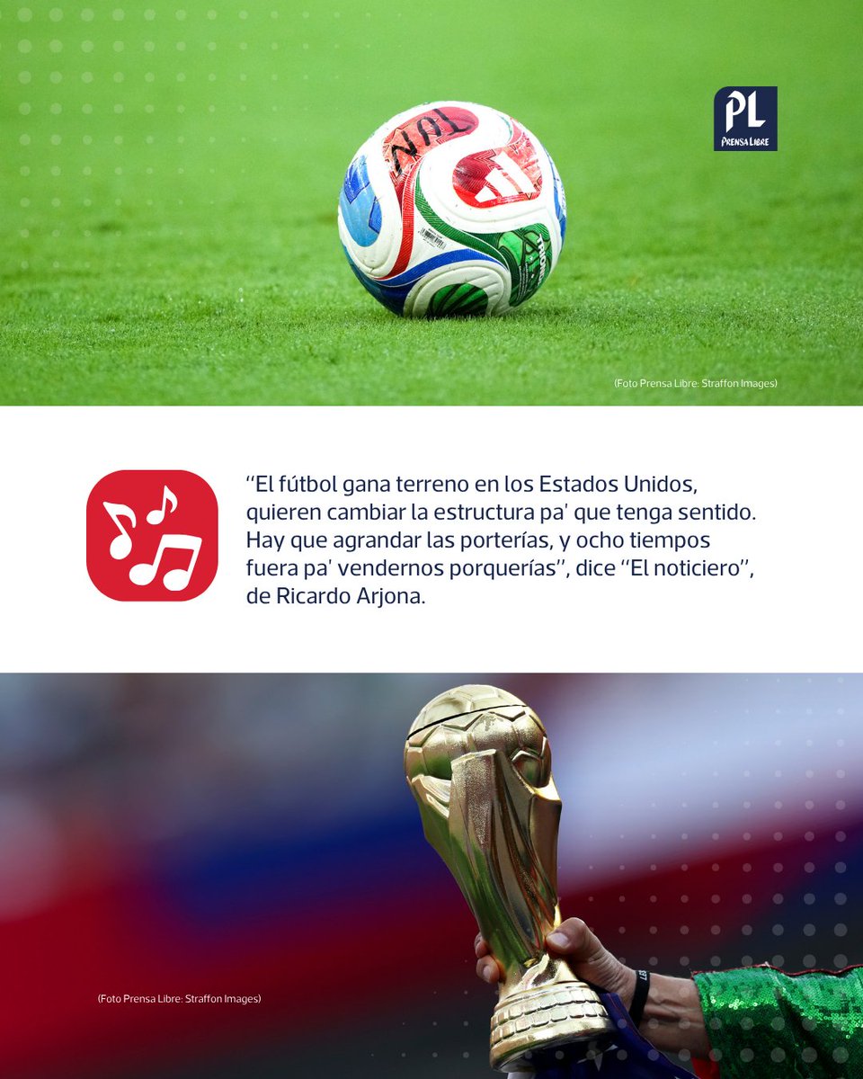 prensa_libre's tweet photo. #ParaEstarEnLaJugada 🎶 ¿Ricardo Arjona anticipó cambios en el futbol mundial hace 30 años? ⚽

Usuarios en redes sociales han retomado una canción del cantautor guatemalteco y señalan que una de sus letras parece coincidir con transformaciones que hoy forman parte del futbol internacional.

Conozca la historia en Prensa Libre 🔎 https://t.co/vK0MYQYBAL