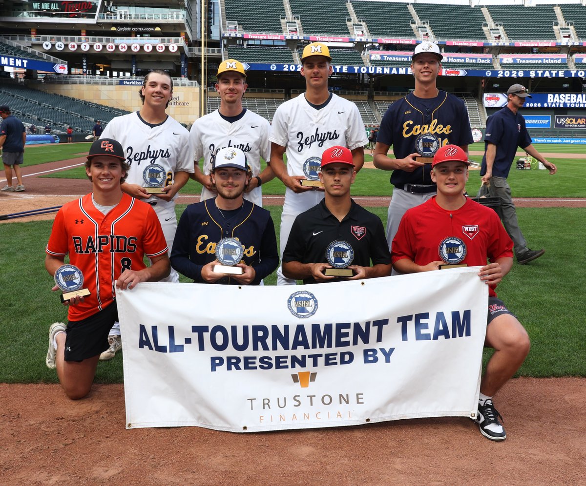MSHSL's tweet photo. Congratulations to the 2026 @TruStoneFCU Class AAA Baseball All-Tournament Team! https://t.co/LGBMWdFdJZ