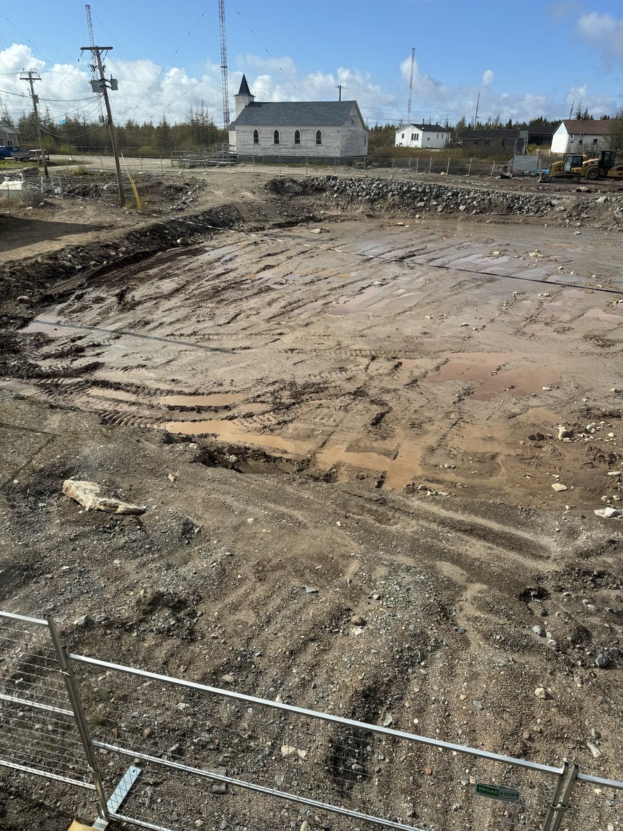 dwightlethbri's tweet photo. @BarryPetten @TonyWakehamNL could you ‘weigh in’ on how a site that 24hrs after ditching holds up an 18000lb dozer on every inch of it, but can’t be made ready for a school for less than $12+M in change orders?  #buildtheschool https://t.co/oXqmirl6Mv