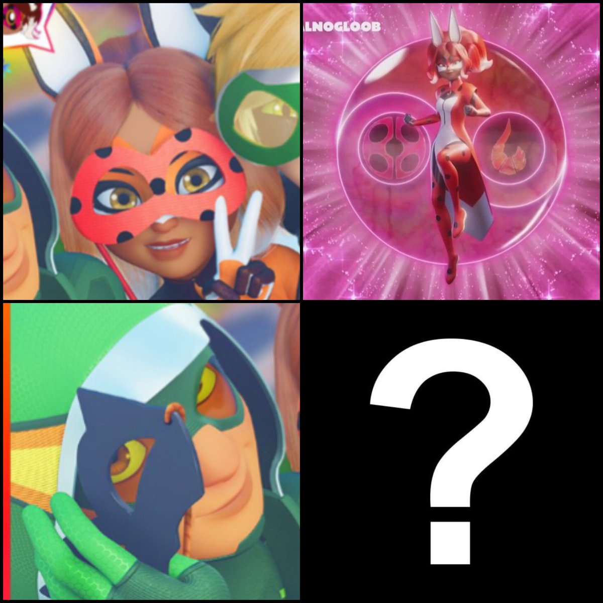 gladsonxt's tweet photo. Renardette, Trionyx, Scarouge (?), será que teremos o Nino de gato preto nessa temporada ainda ou foi um spoiler pro futuro???

Sou ansioso gente, preciso de respostas, amaria ver Alyno sendo os protagonistas nesse finale #mlbtwt https://t.co/8nmKVo6uni