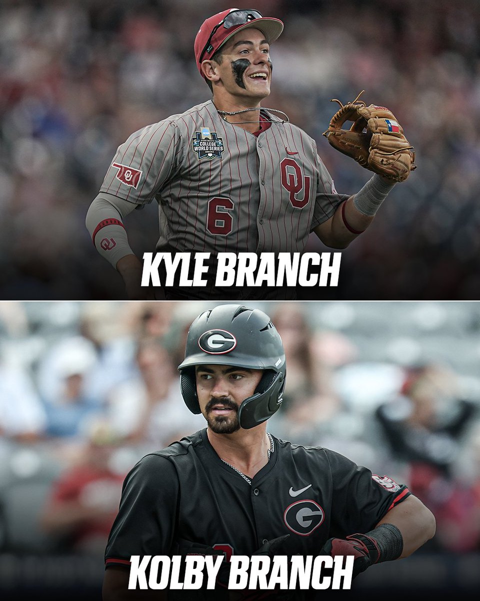 SECNetwork's tweet photo. The Branch brothers make college baseball history!

They become the first pair of brothers to play against each other in a MCWS game ❤️ https://t.co/UE8AF4ktip