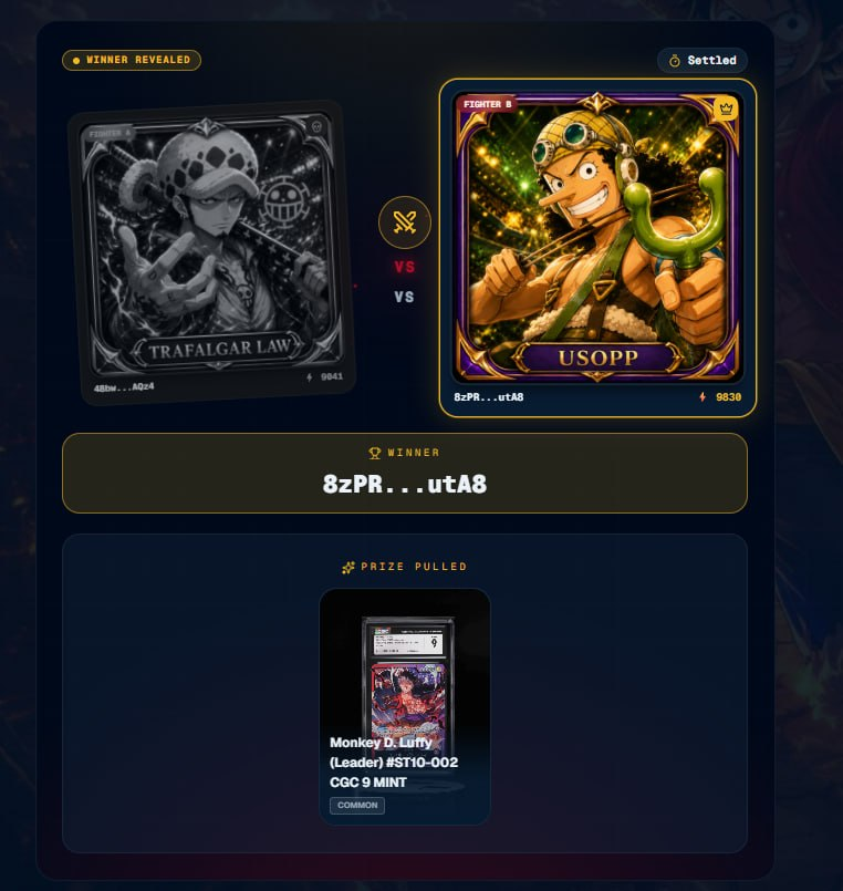 OnePieceBattle_'s tweet photo. The first $battle has been won!

Congrats to the winner

Your prize has been auto sent to your wallet https://t.co/Pw0KIsAn6P