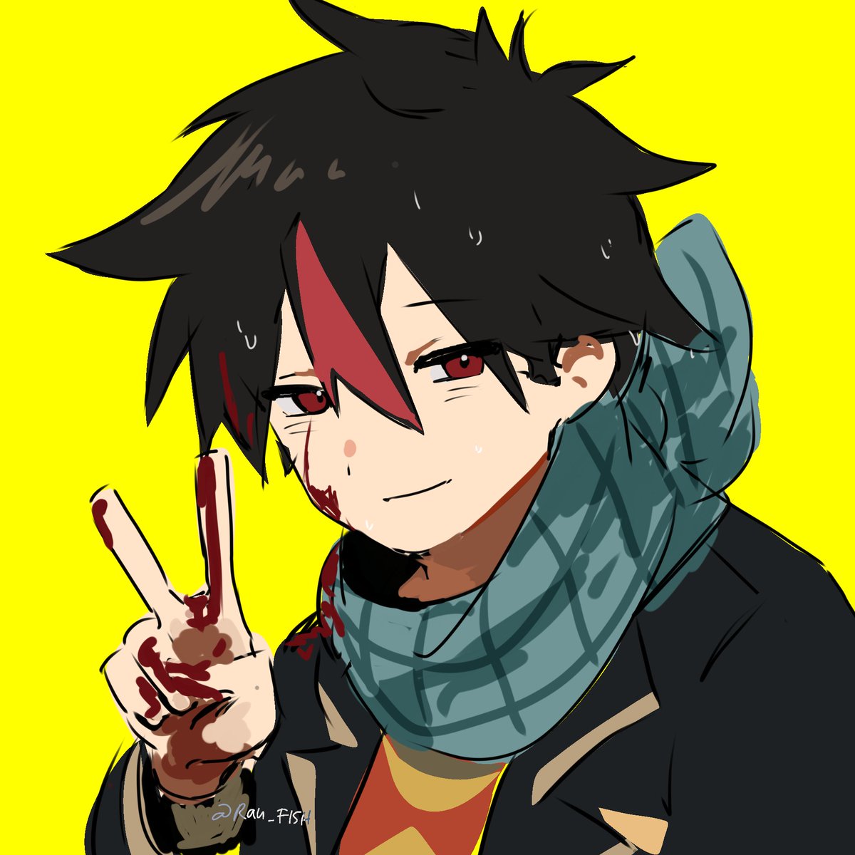 Rau_FISH's tweet photo. It's been a while since I stopped posting my drawings. doodle.
#赤黒快日 https://t.co/nemu426wQh