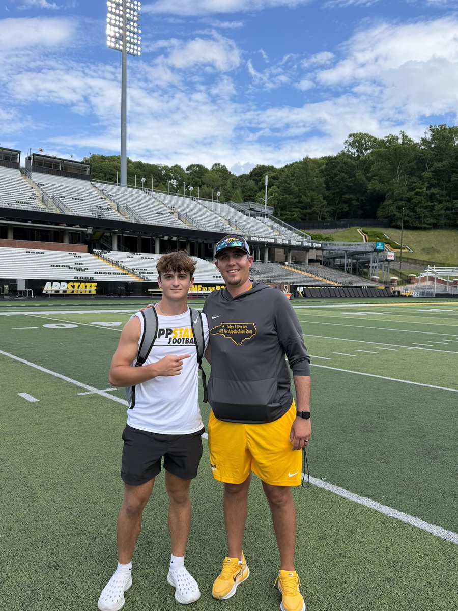 Cam_moody12's tweet photo. Had a great time at the @AppState_FB specialist camp. Thank you @T_Zielenske5 for having me. Went 9/10 on FG charting going back to 51. And had a 64 yard KO. 
@DanOrnerKicking @CoachEBenton @CoachPerrin61 @CoachNic2336 @WandoHSFootball https://t.co/HteJ4EJoLL