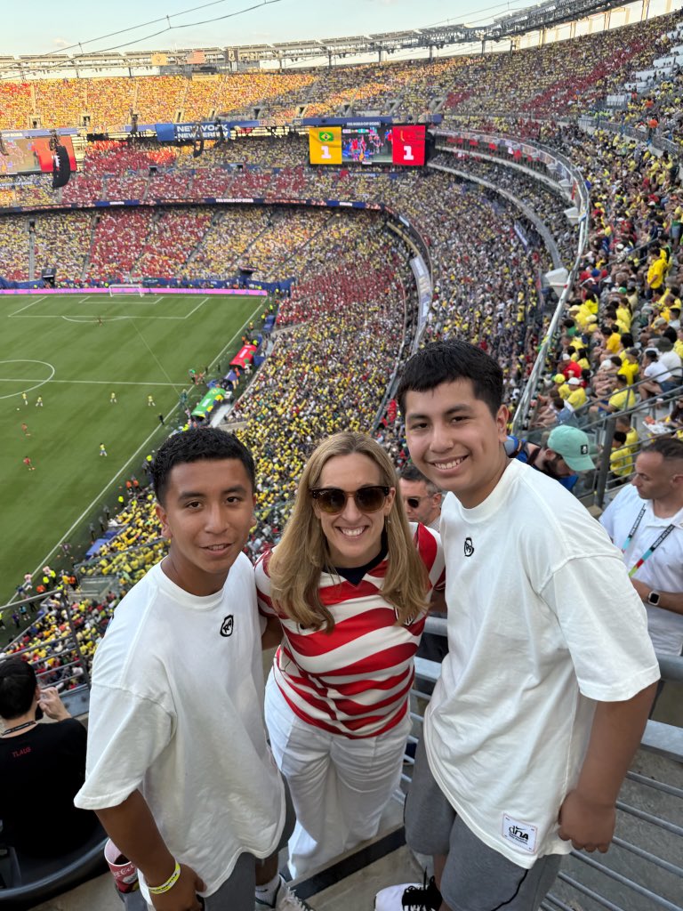 GovSherrillNJ's tweet photo. The memories made in this stadium will last a lifetime.

Danny recently completed six months of inpatient treatment, and this weekend, he got to live out one of his biggest dreams – cheering on Brazil in the World Cup.

Alongside @HMHNewJersey, we’ve provided 200 tickets to frontline healthcare workers and courageous pediatric patients like Danny.

This is what it’s all about.
