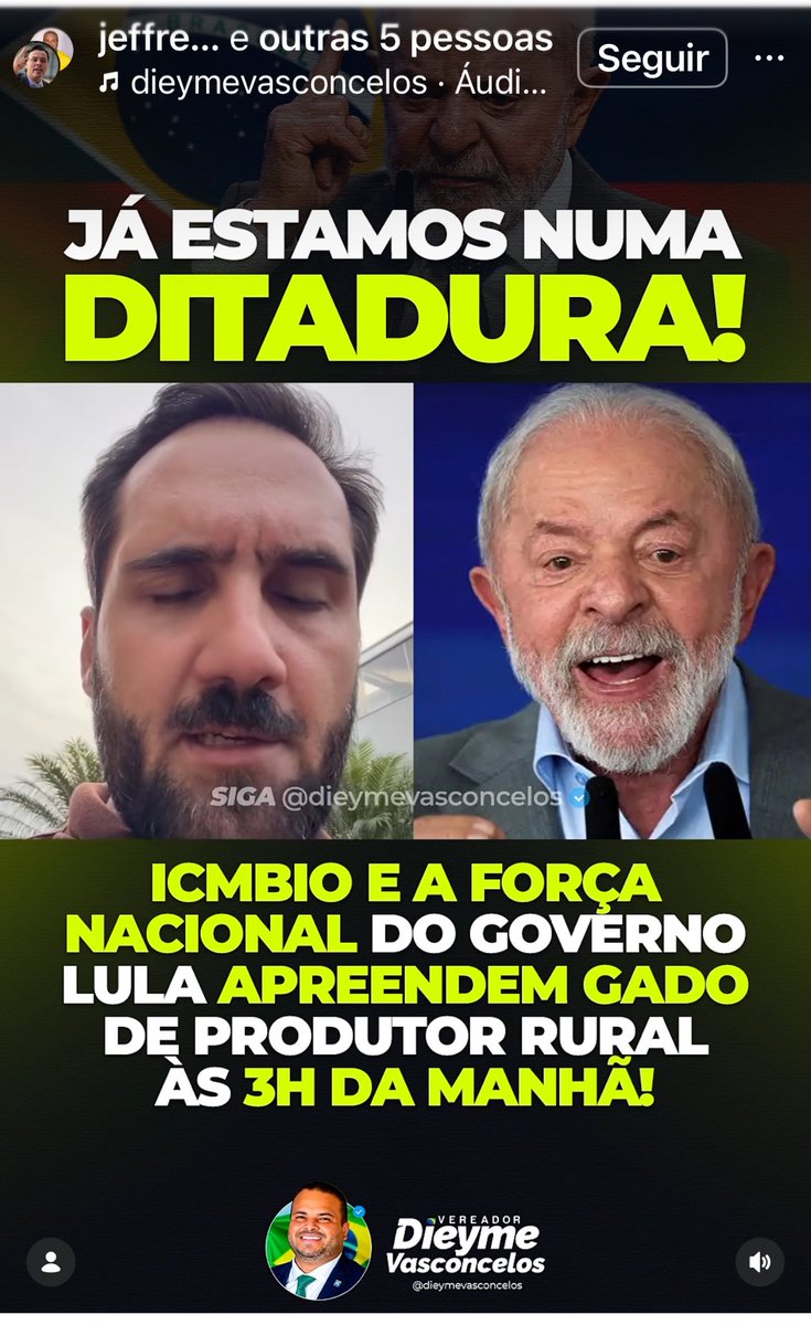 IzaOliv44326277's tweet photo. Olha a cara desse fascista do Lula está confiscando rebanho de pequeno produtores. Gente isso é um absurdo. Todo comunista faz isso!! https://t.co/SldQIkzyar