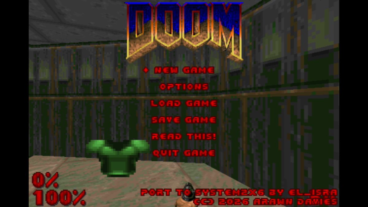 El_Isra_a's tweet photo. SYSTEM246 DOOM
dealing with the arcade bios and daemon was easy this time

initial ver will be kinda POC with input taken from ps2 DualShocks

but eventually, I wanna make this feel and have the same file layout than an official system246 game
- JVS input
- settings on SRAM
etc https://t.co/VEfeIpgGHM