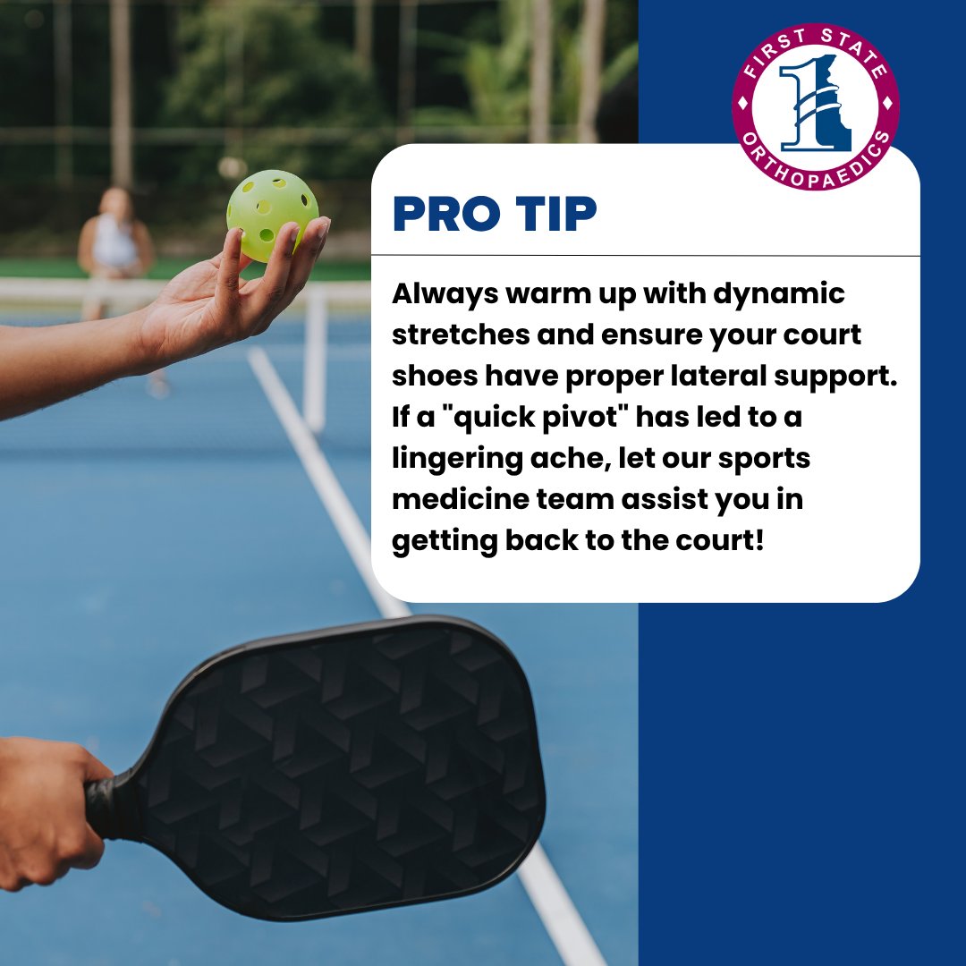 DelBoneDocs's tweet photo. Pickleball is taking Southern DE by storm! 🎾 It's great fun, but quick pivots can be tough on ankles and knees. If a match leads to an ache, our sports med team is here to help.

🔗 https://t.co/Xnh3OQ9DQr https://t.co/M5Uk8c5fpM