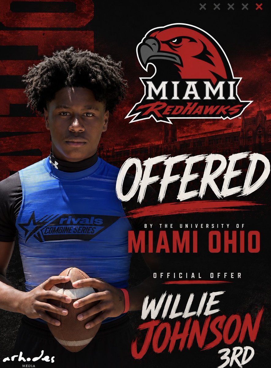 williejohnson3_'s tweet photo. I want to give a huge thank you to Miami Ohio University, I am blessed to announce that I have been offered by @MiamiOHFootball ! ❤️@Martin_Miami_HC @JeritRoser @LAvsAllYall @aylward_johnny @RecruitLouisian @Rivals @On3 @DPTnola https://t.co/ov3YrezCLT