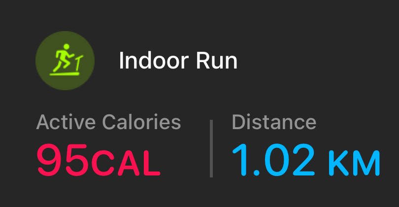 Danual_Gordon's tweet photo. I ran indoors for 1.02 KM with the Workout app on my Apple Watch. 7min 01sec #CardioDay #Weightlifting #Fitness #Gym #GymLife #BodyBuilding #Lift #BeastMode #CloseYourRings #Grind #NoExcuses #PlayToWin #WorldGymAustralia #AppleWatch #wgcoffsharbour https://t.co/zcm4kVTDq5