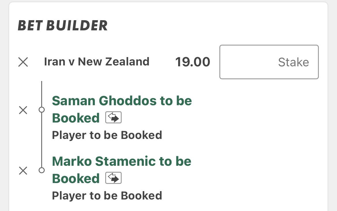 TheCardsChef's tweet photo. 🇮🇷 Iran v New Zealand 🇳🇿 

It’s been a rough day but I fancy some extra wee goes here and I’m going to just keep them tracked. We’ve had a rough day but profit from yesterday means we’re fine. 

0.5U double, 0.25u treble https://t.co/tcnMtJLyXn