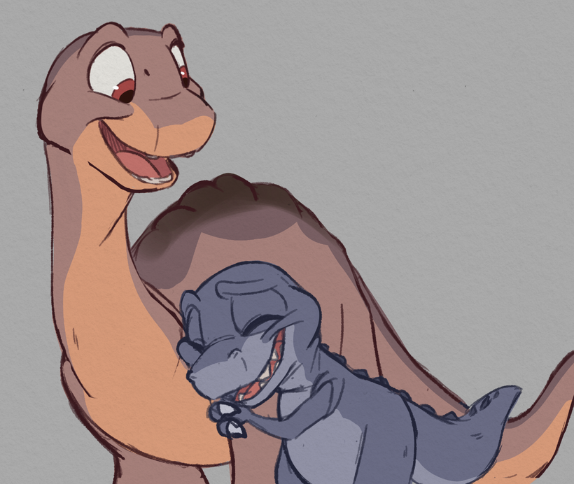 PeacheeBreeze's tweet photo. Chomper and Littlefoot w.i.p
Been too long since I've last drawn for The Land Before Time. Plan to do more. 
I love Chomper and Littlefoot's brotherly relationship! https://t.co/6szTWyhaVT