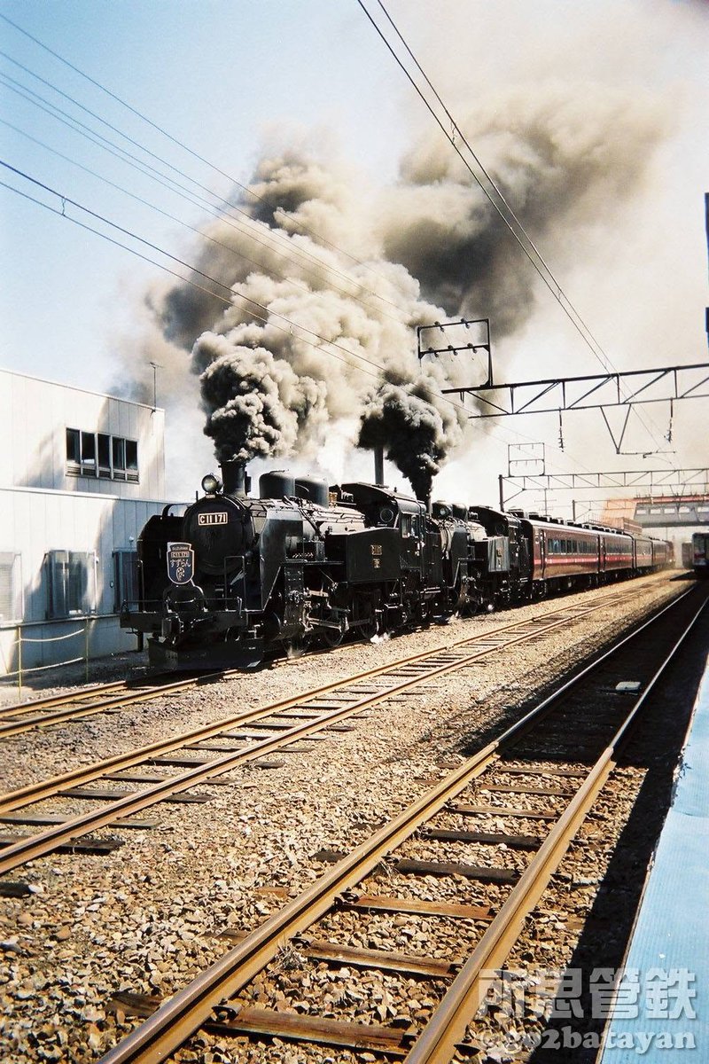 go2batayan's tweet photo. 【今から四半世紀前】

全国SLサミット開催記念（？）「#SLすずらん号」重連運転

・2001.06.16　深川、恵比島 https://t.co/i9VyoxEfzI