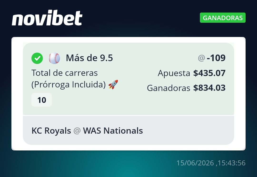 PrediccVip's tweet photo. PASAMOS A COBRAR✅

Ov 9.5✅✅

#mundialdefútbol2026 #MLB #GamblingX https://t.co/nSia46GNiC